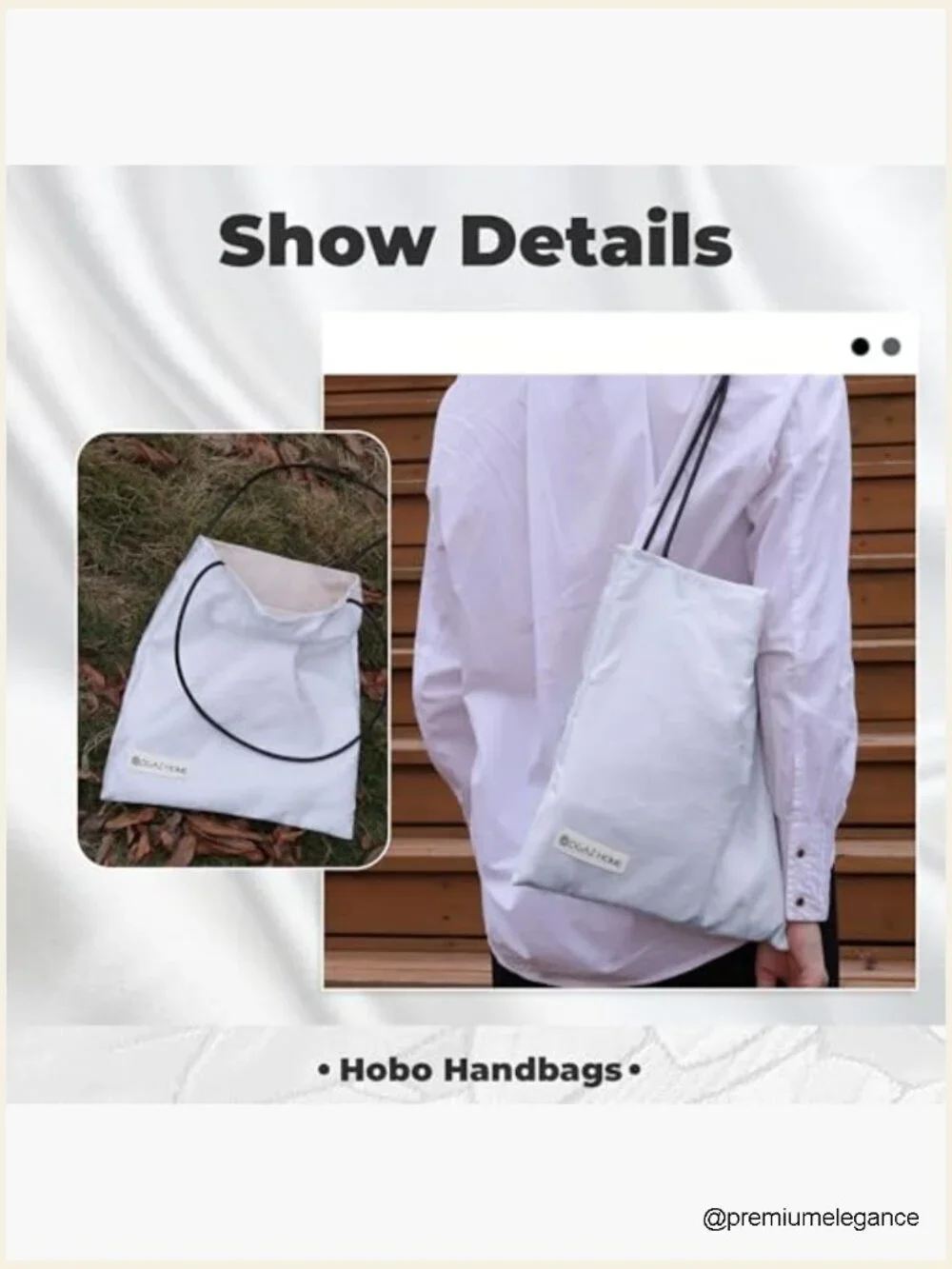 Jacquard Tote Bag with Zipper Inner Pocket Handmade Hobo